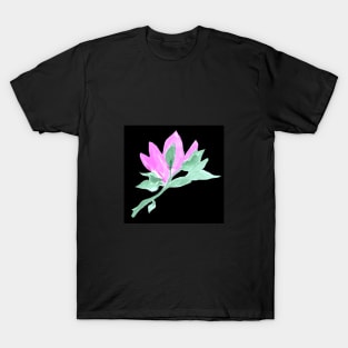 flower, floral, black, plant, ecology, environment, nature, natural, watercolor, art, painted, hand-drawn T-Shirt